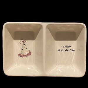 Rae Dunn "I Believe In Celebrating" Divided Serving Dish